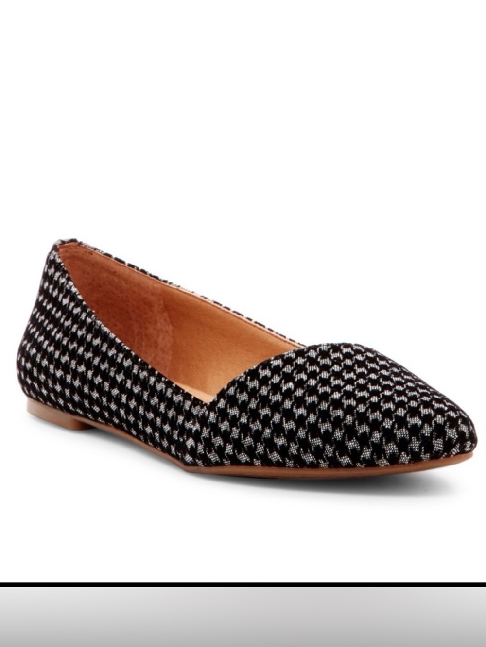 Lucky Brand Black/Gray Houndstooth Flats